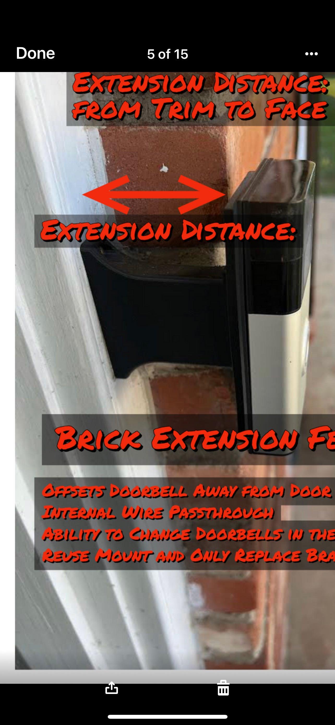 Eufy Doorbell Brick Extension - 9/16in Wide Base - Offset Over Brick Extender - DoorbellMount.Com