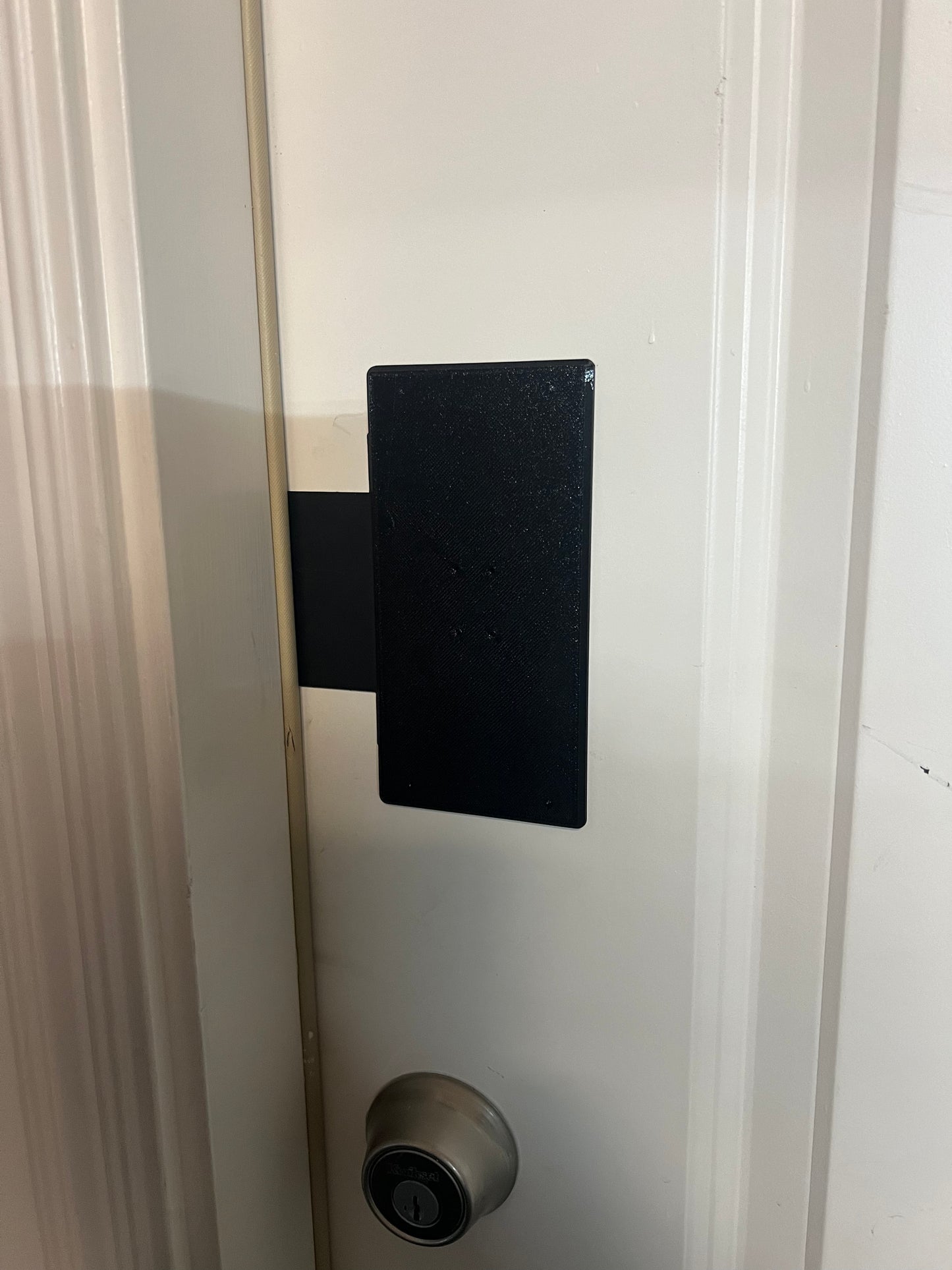 Metal Door Bracket for Attaching Doorbell and Other Devices to a DOOR without screwing into Door.