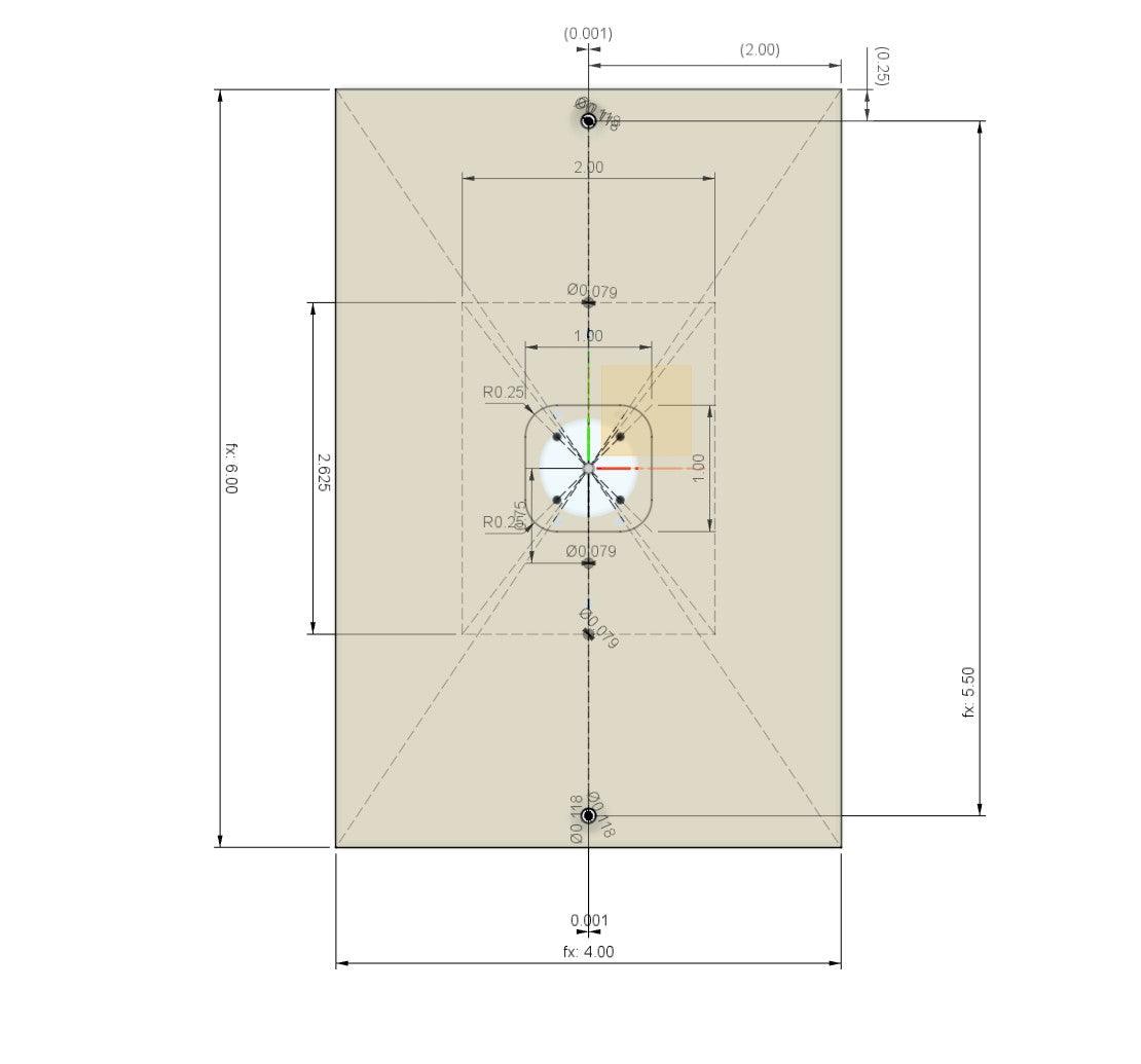 6 in x 4in cover plate for Doorbell mount