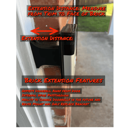 Ring Doorbell Plus Brick Extension - 9/16in Wide - FULL Offset 1-1/4" - DoorbellMount.Com