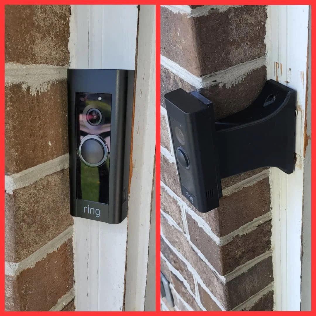 Arlo Essential Doorbell Wire-Free Brick Extension - 9/16in Wide Base - Offset Extend Over Side of Brick - DoorbellMount.Com