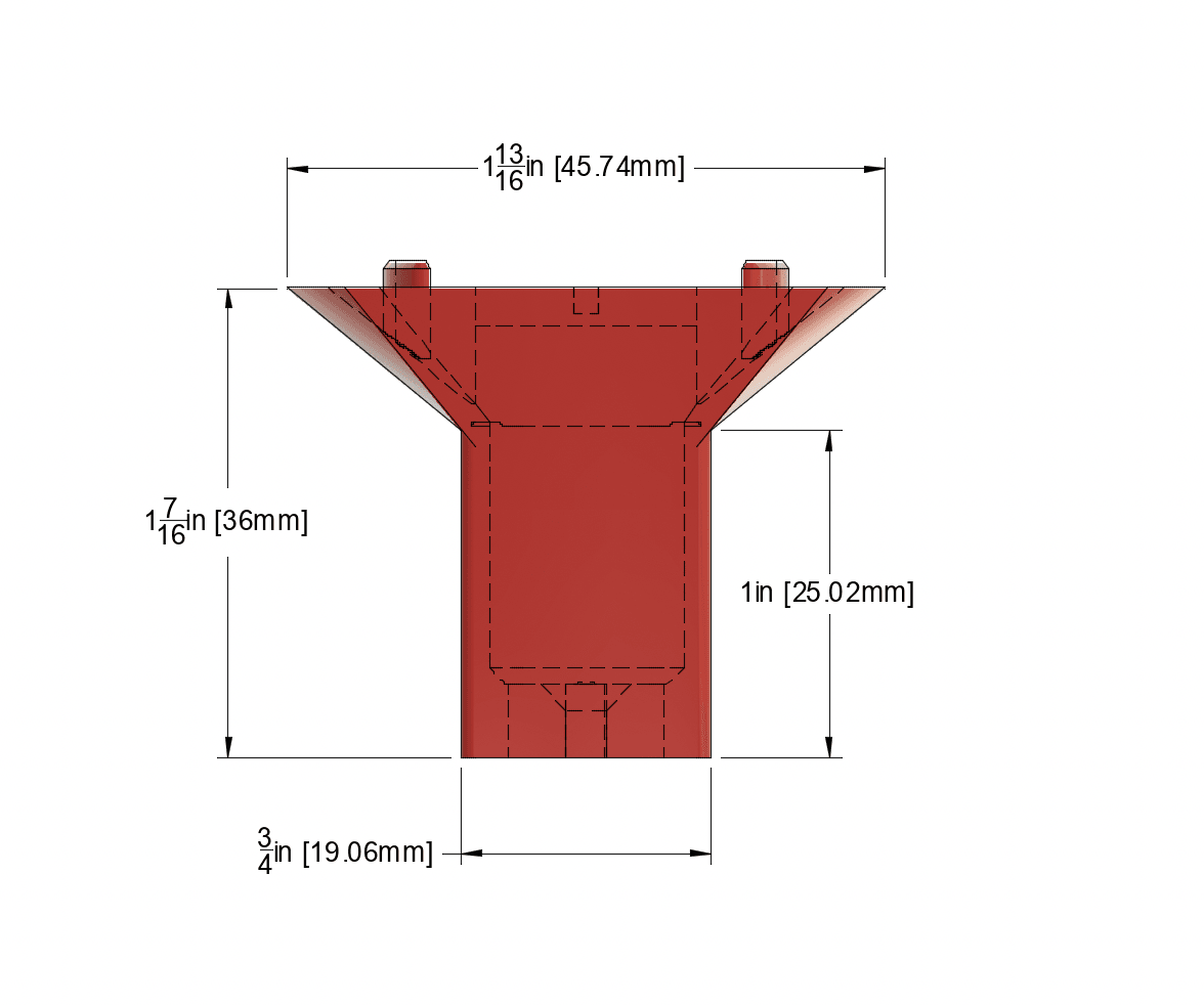 3/4in wide narrow adapter with 1in extension