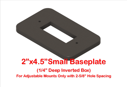 Small Inverted Box Baseplate 2-1/2in x 4in for Adjustable Swivel Mounts - DoorbellMount.Com